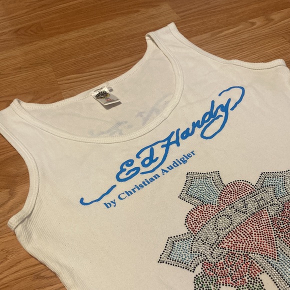 Ed Hardy tank top *STAINED* - Picture 4 of 8